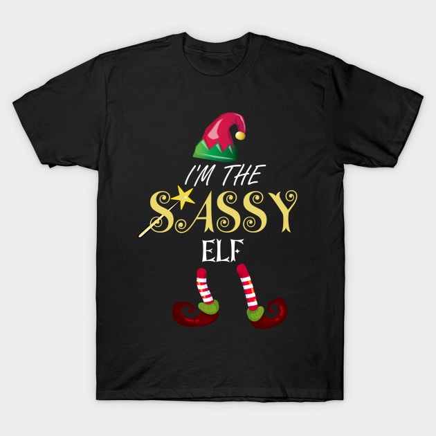 I'm the sassy elf funny Christmas gift,family matching set T-Shirt by DODG99